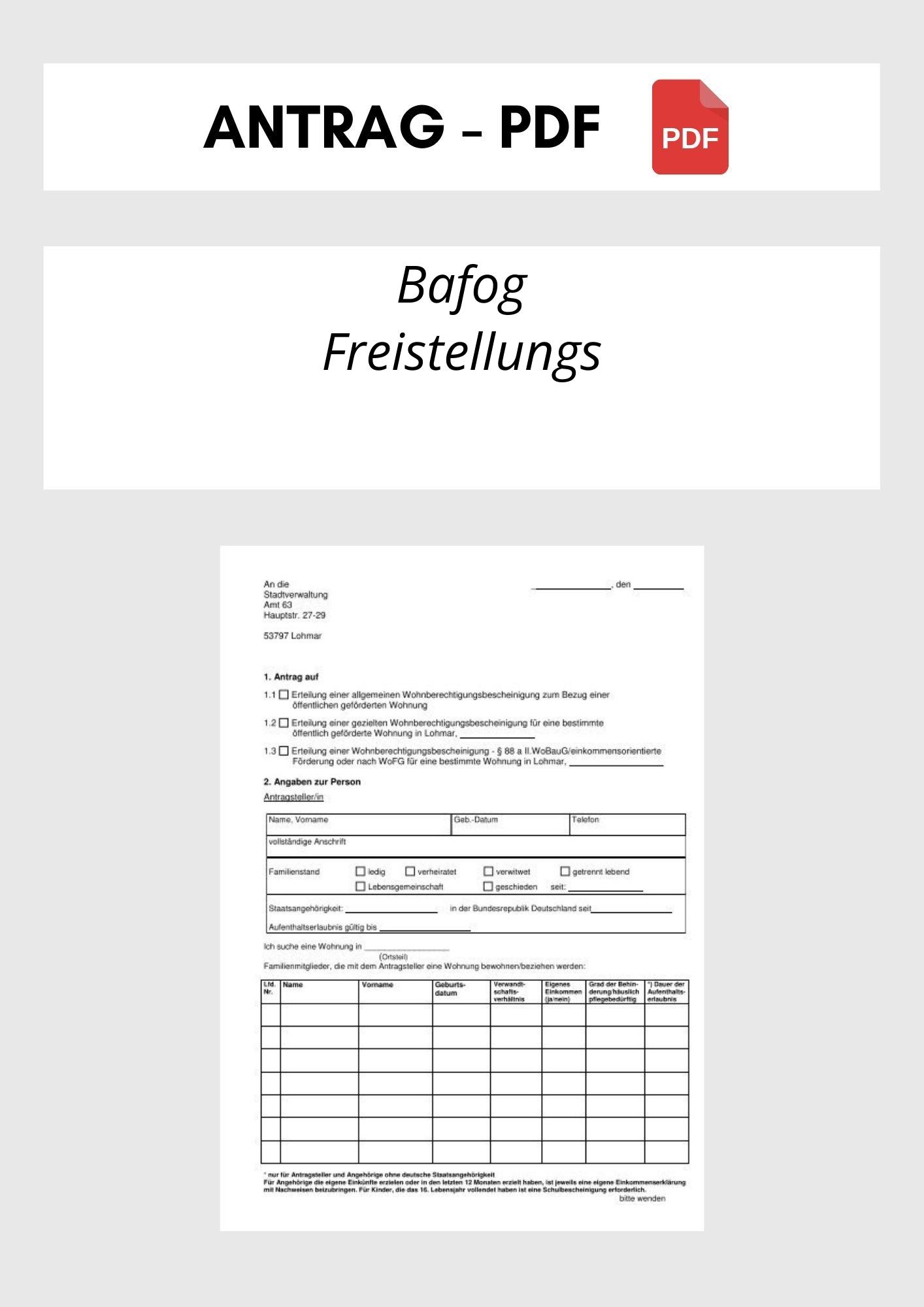 Bafög Freistellungsantrag