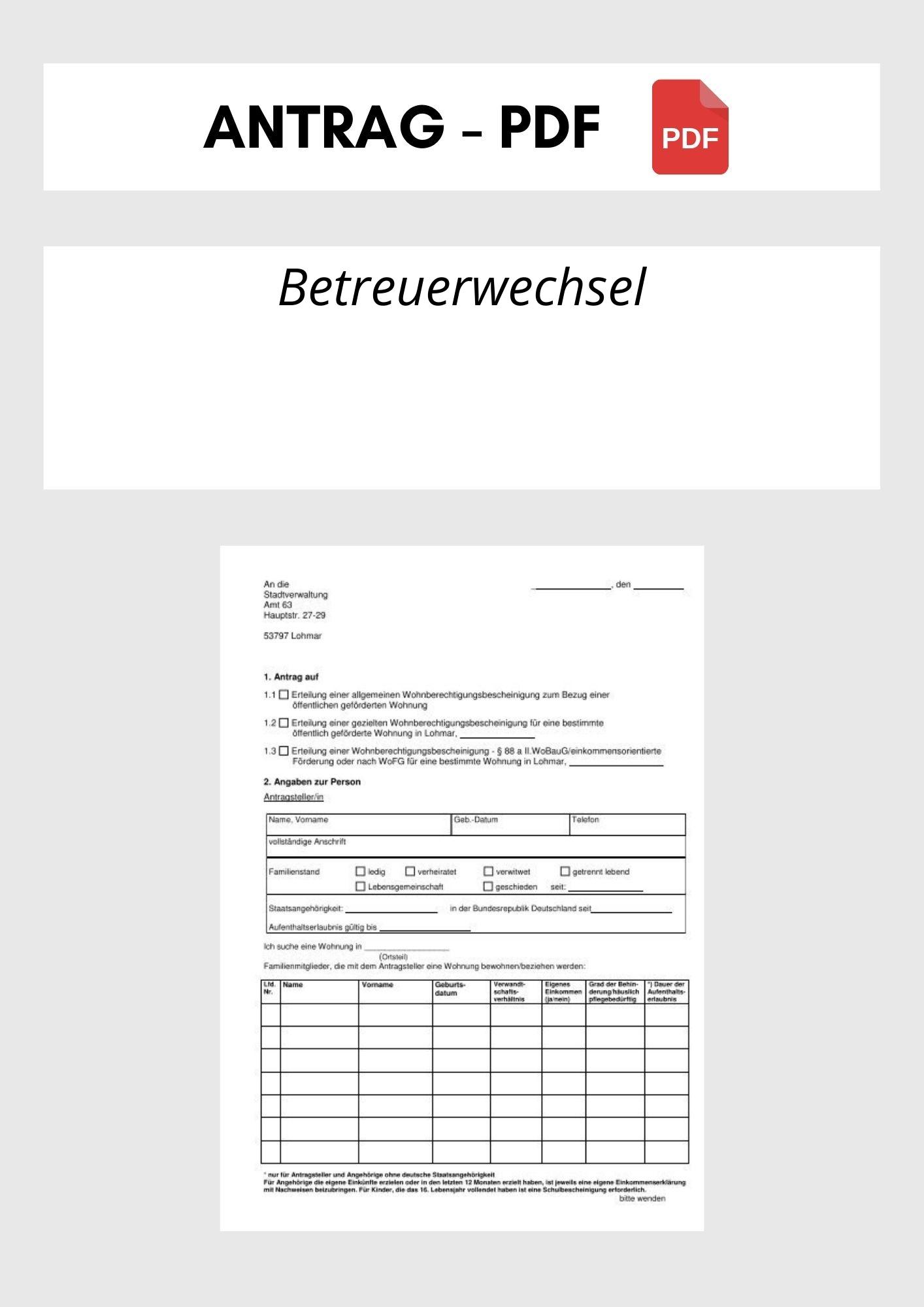 Antrag Betreuerwechsel