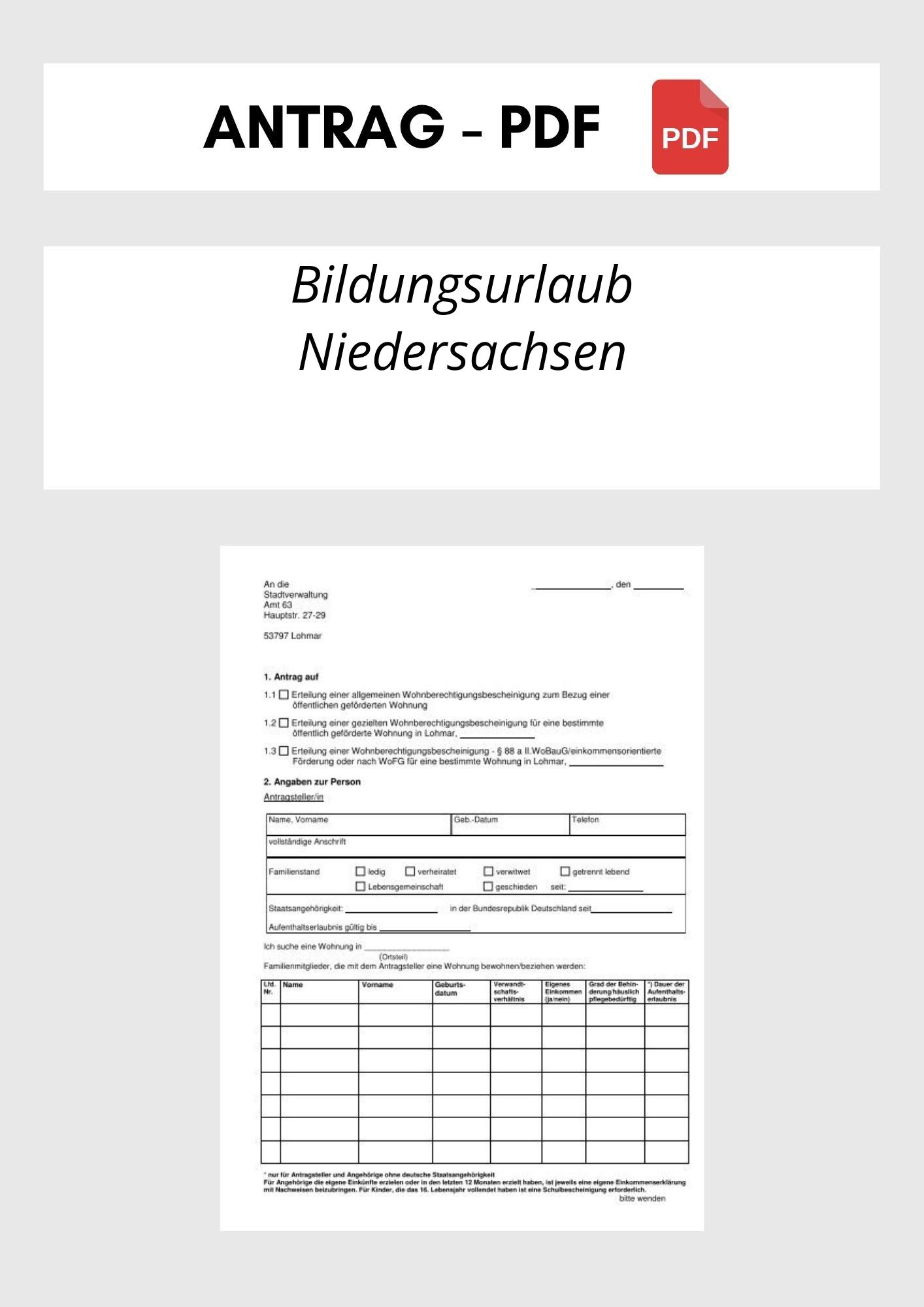 Bildungsurlaub Antrag Niedersachsen