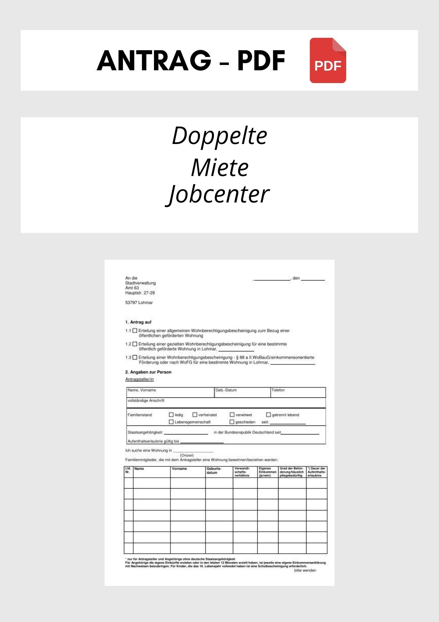 Antrag Auf Doppelte Miete Jobcenter