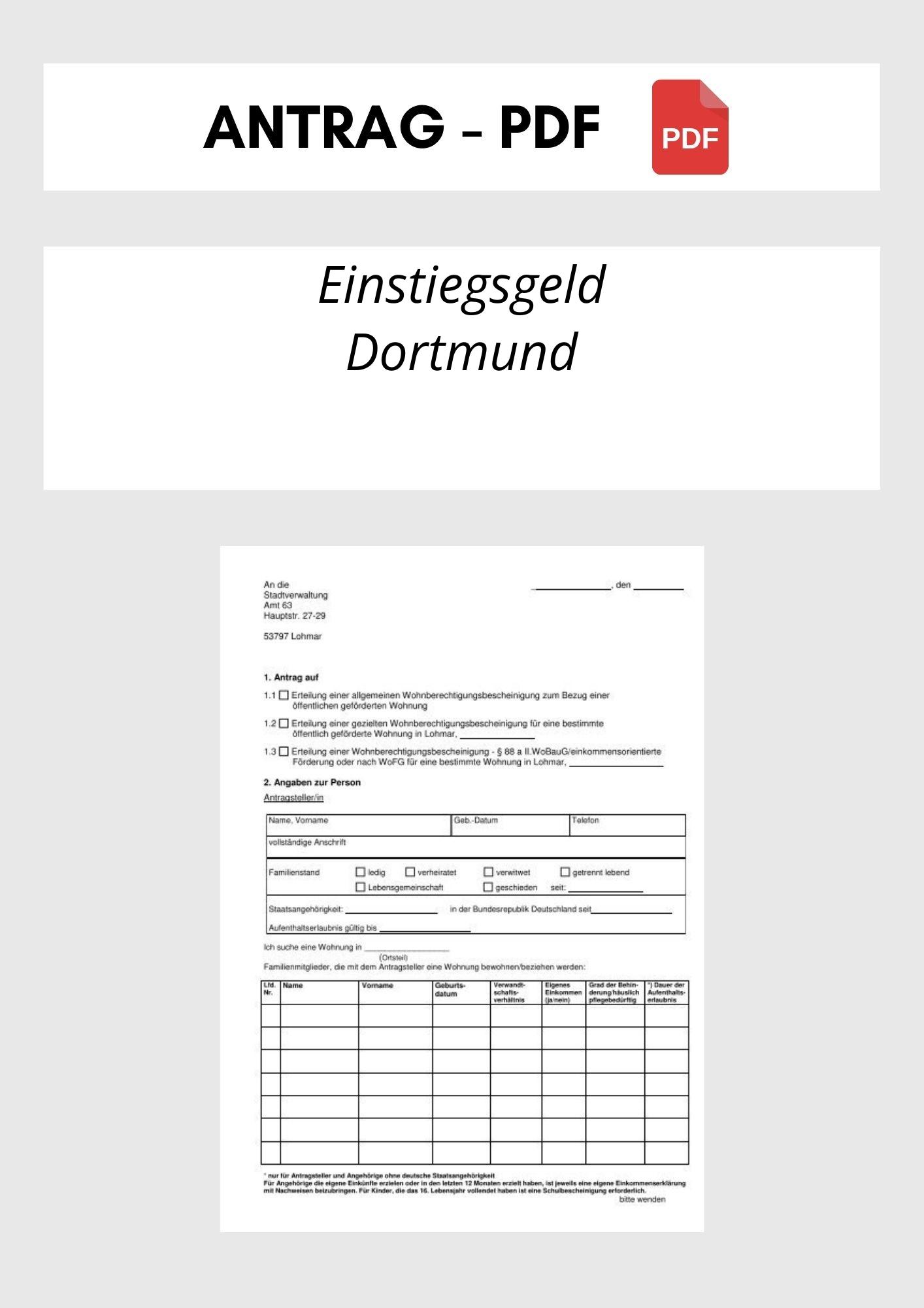 Einstiegsgeld Antrag Dortmund
