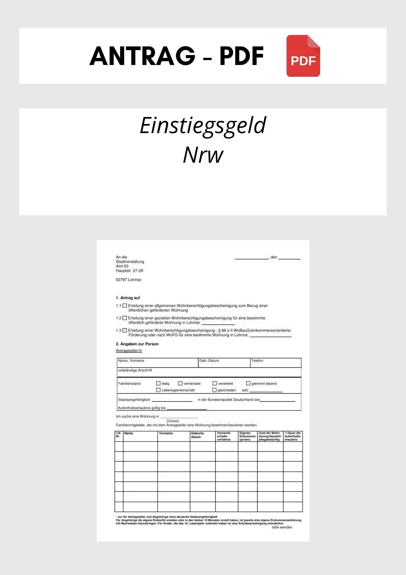Einstiegsgeld Antrag Nrw