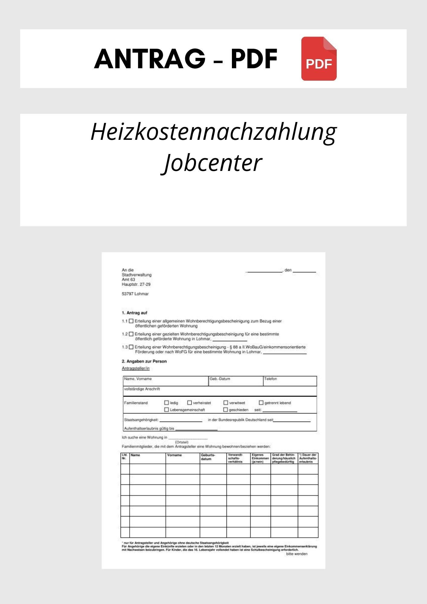 Heizkostennachzahlung Jobcenter Antrag