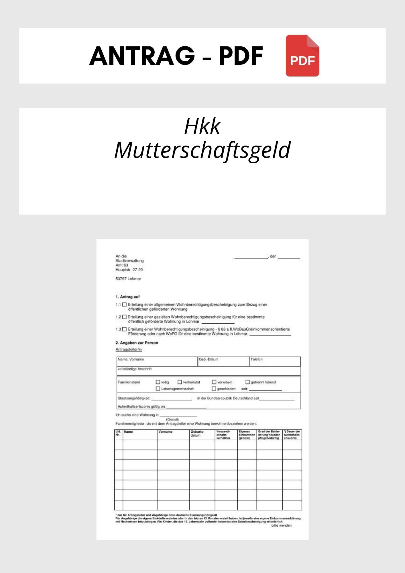 Hkk Antrag Mutterschaftsgeld