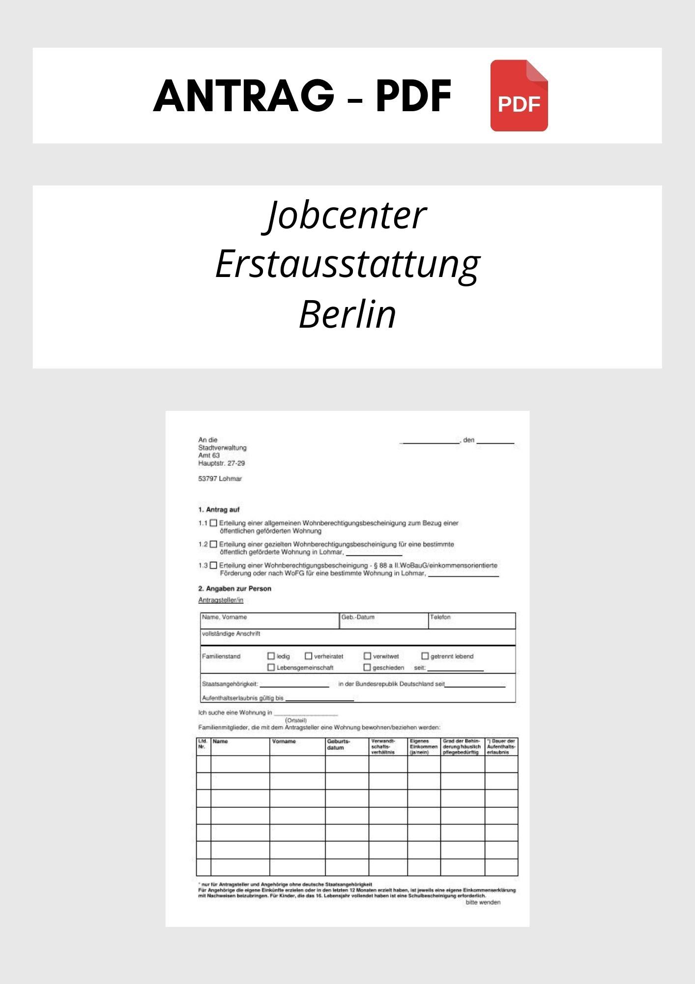 Jobcenter Erstausstattung Antrag Berlin