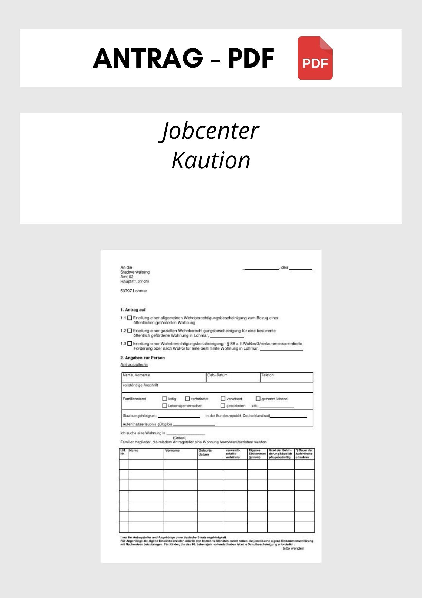 Jobcenter Kaution Antrag