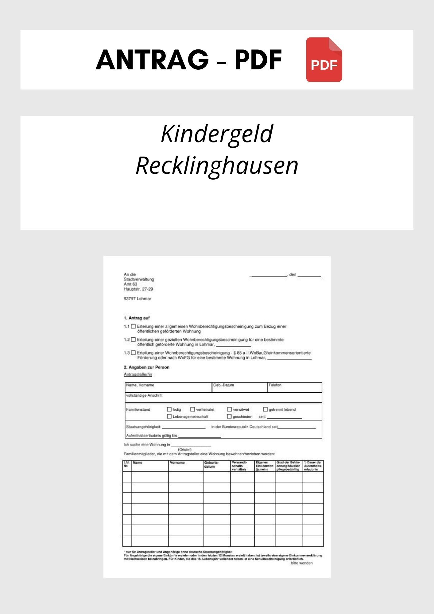 Kindergeld Antrag Recklinghausen
