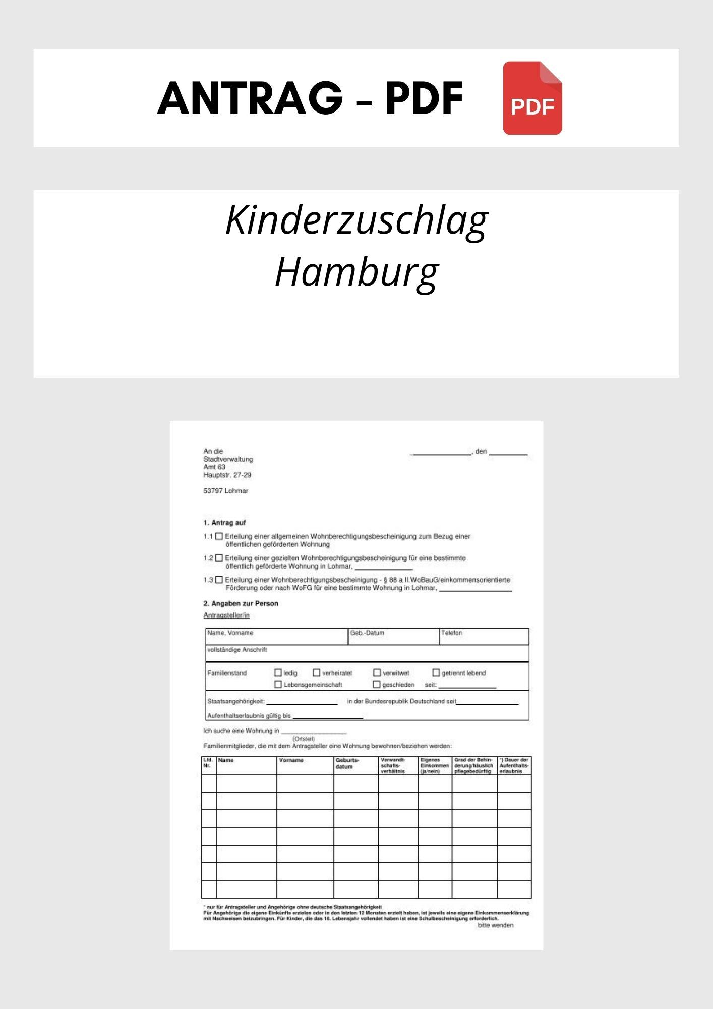 Kinderzuschlag Hamburg Antrag