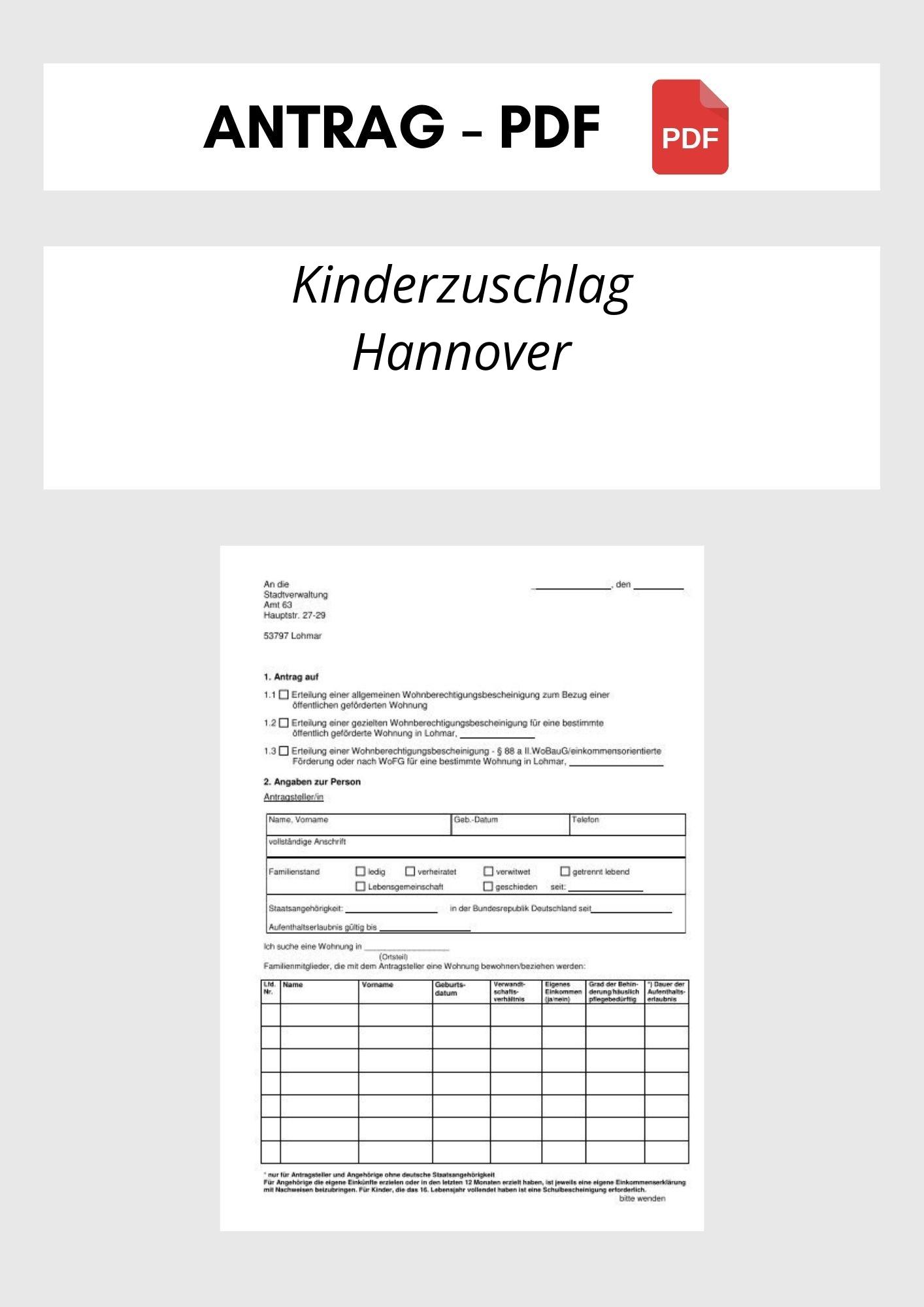 Kinderzuschlag Antrag Hannover