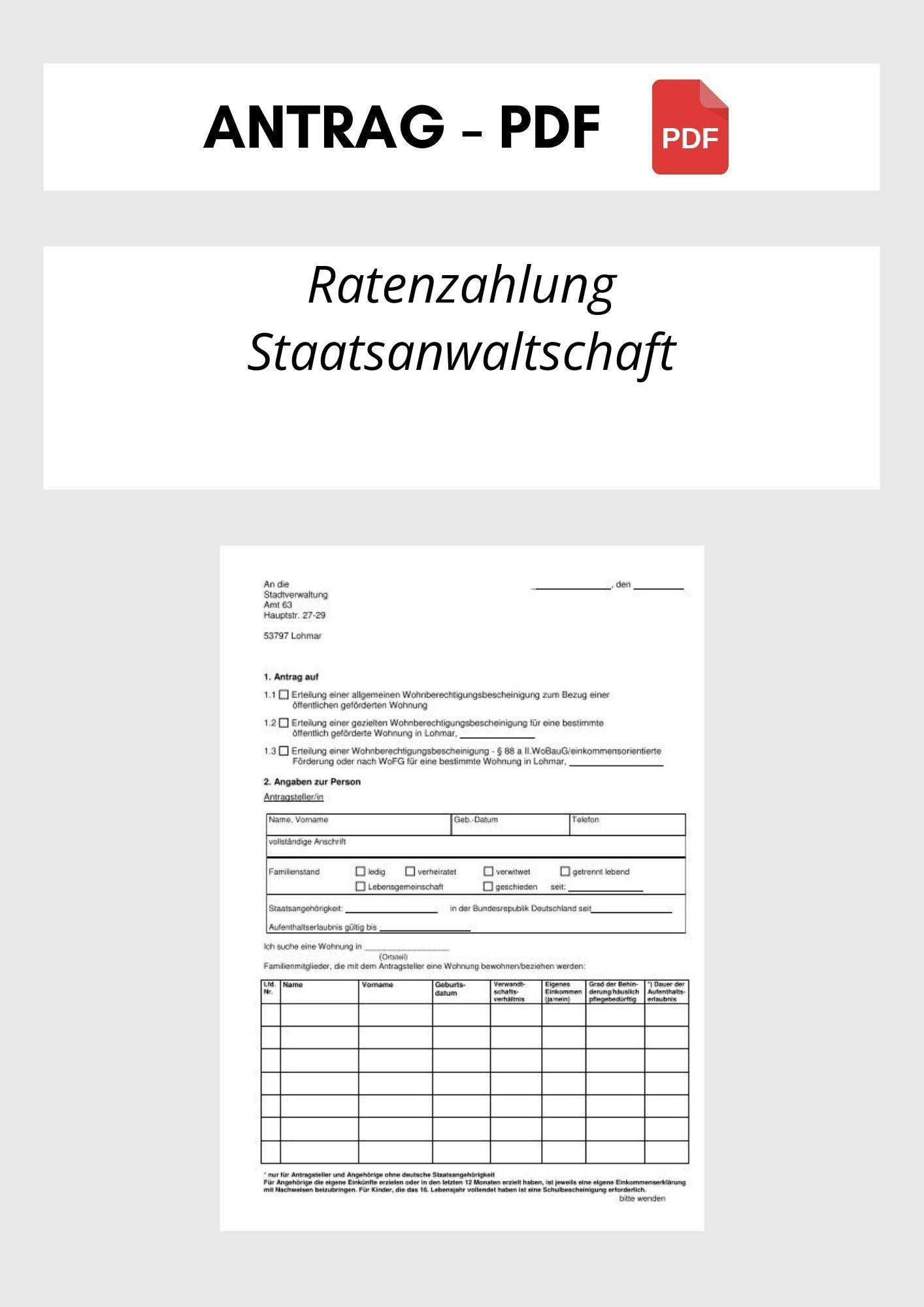 Antrag Auf Ratenzahlung Staatsanwaltschaft