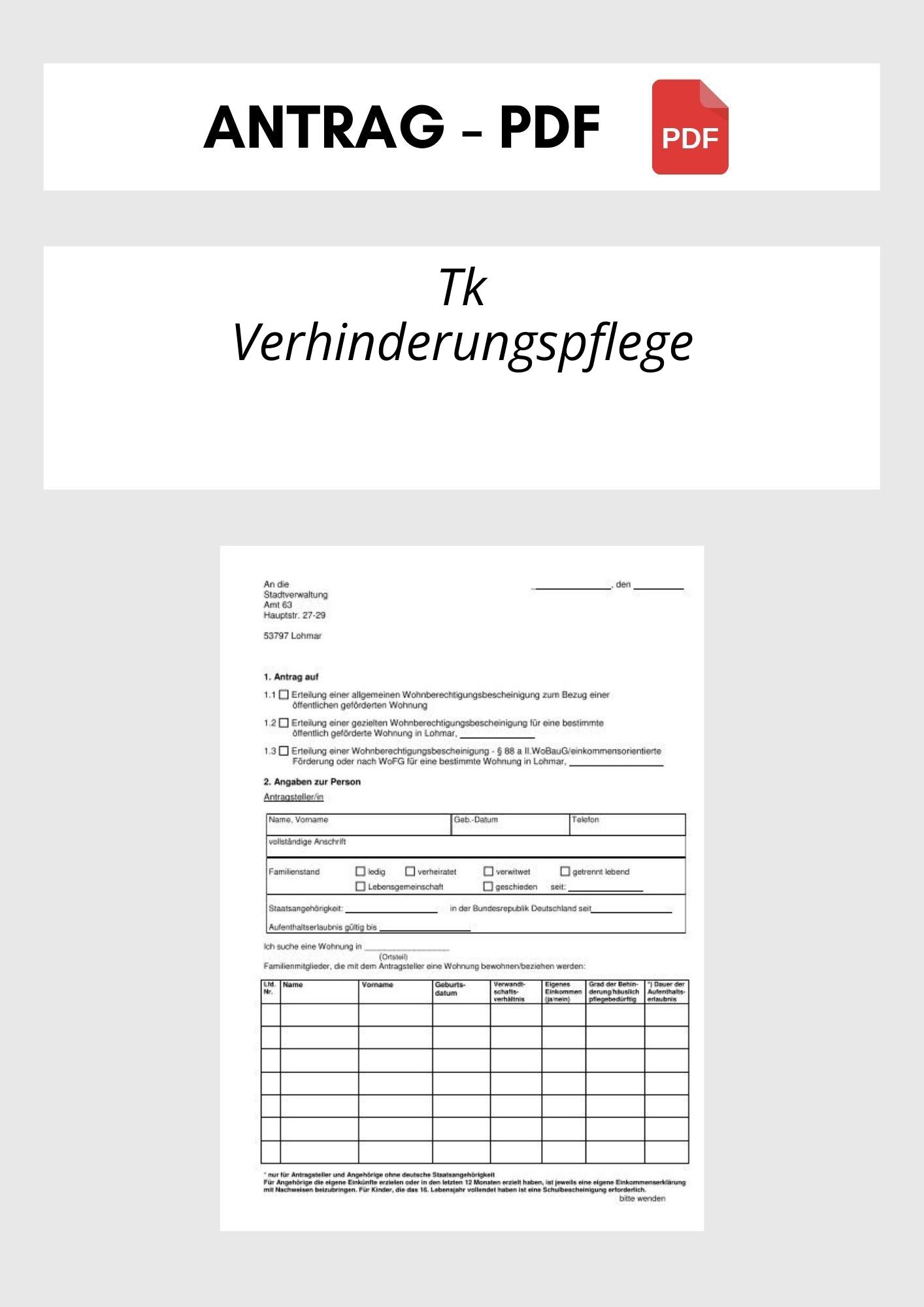Tk Verhinderungspflege Antrag
