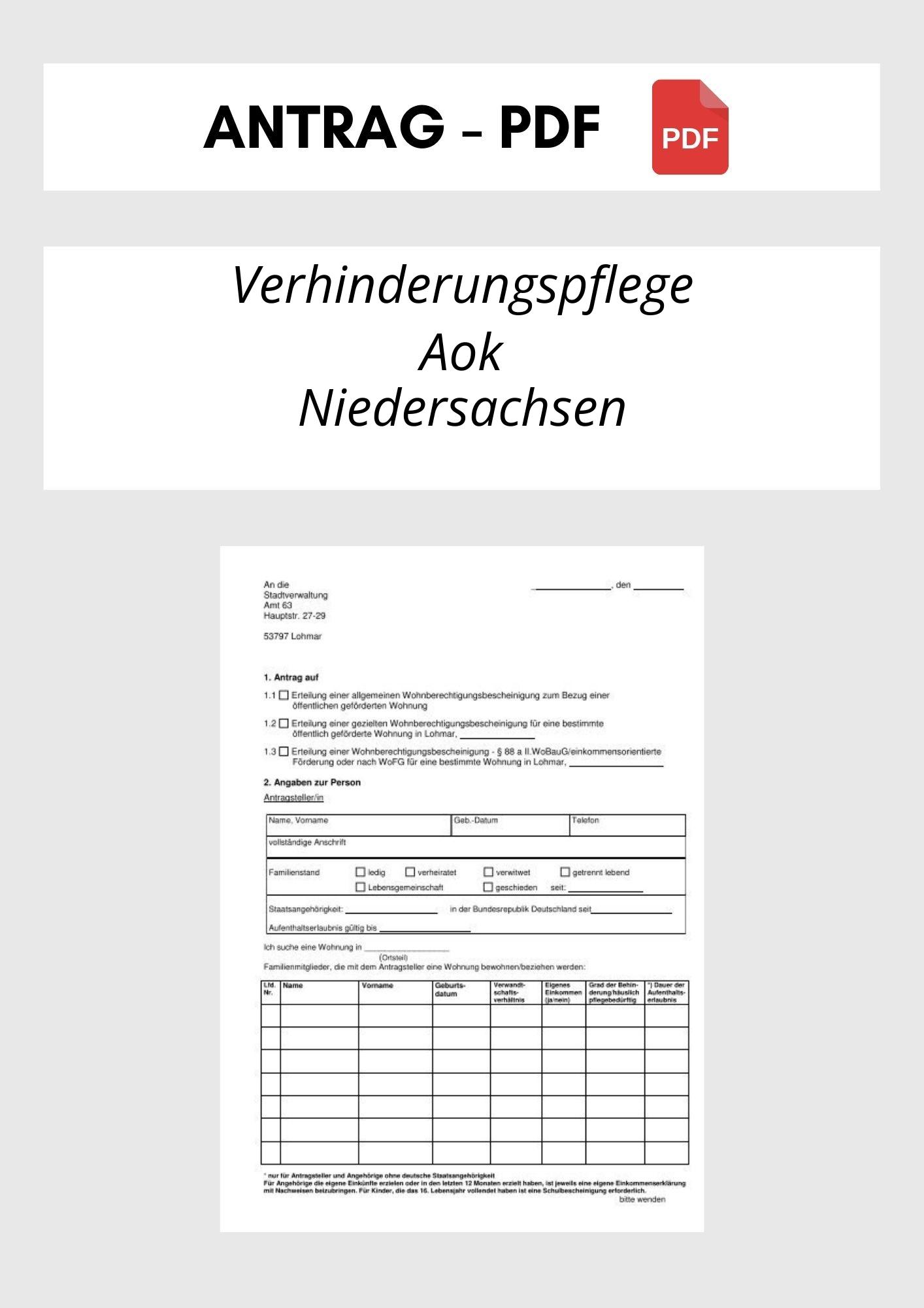 Antrag Verhinderungspflege Aok Niedersachsen PDF antrag-verhinderungspflege-aok-niedersachsen-pdf