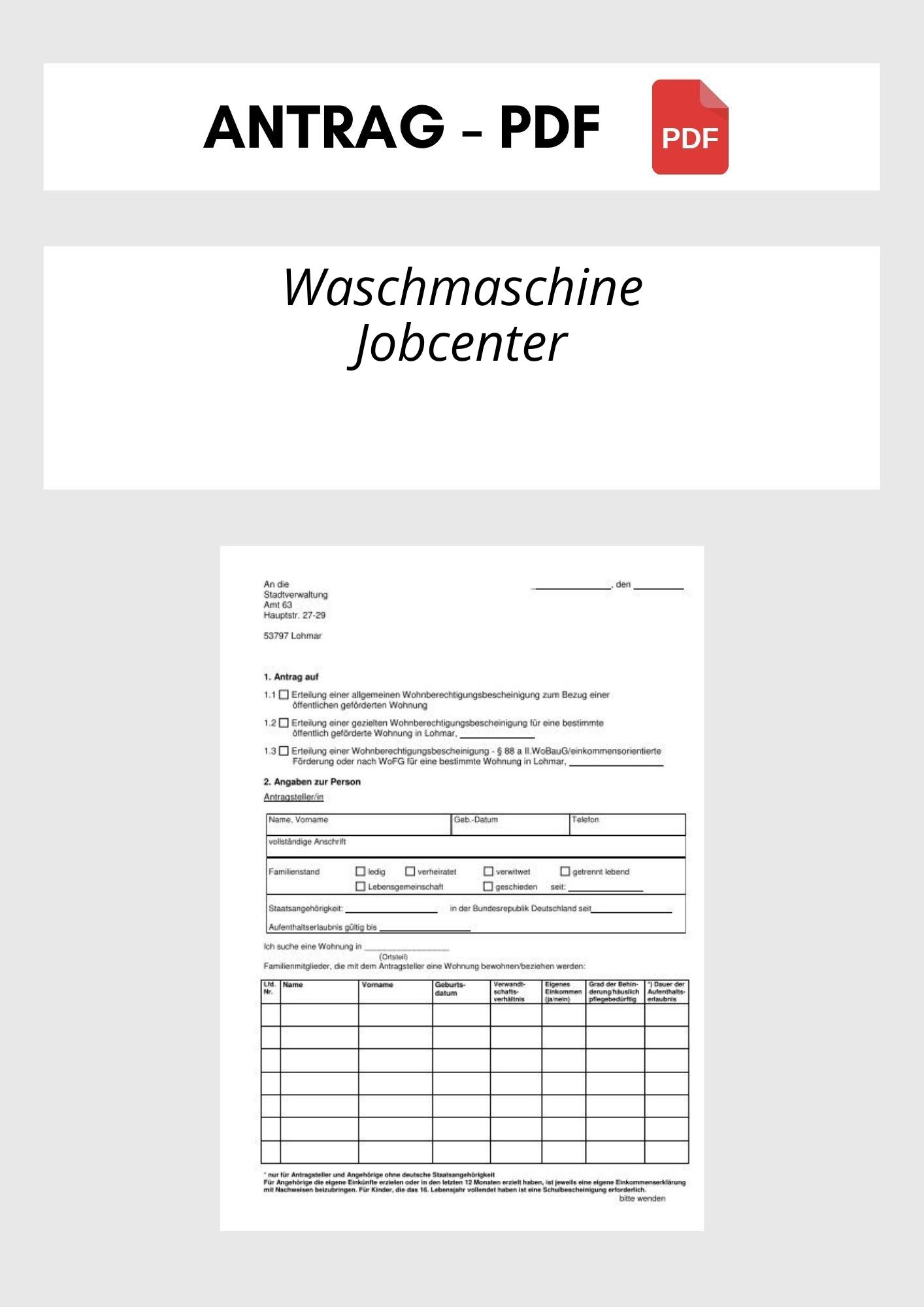 Antrag Waschmaschine Jobcenter