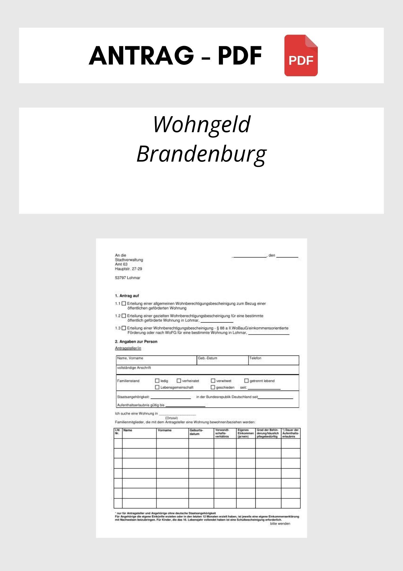 Wohngeldantrag Brandenburg