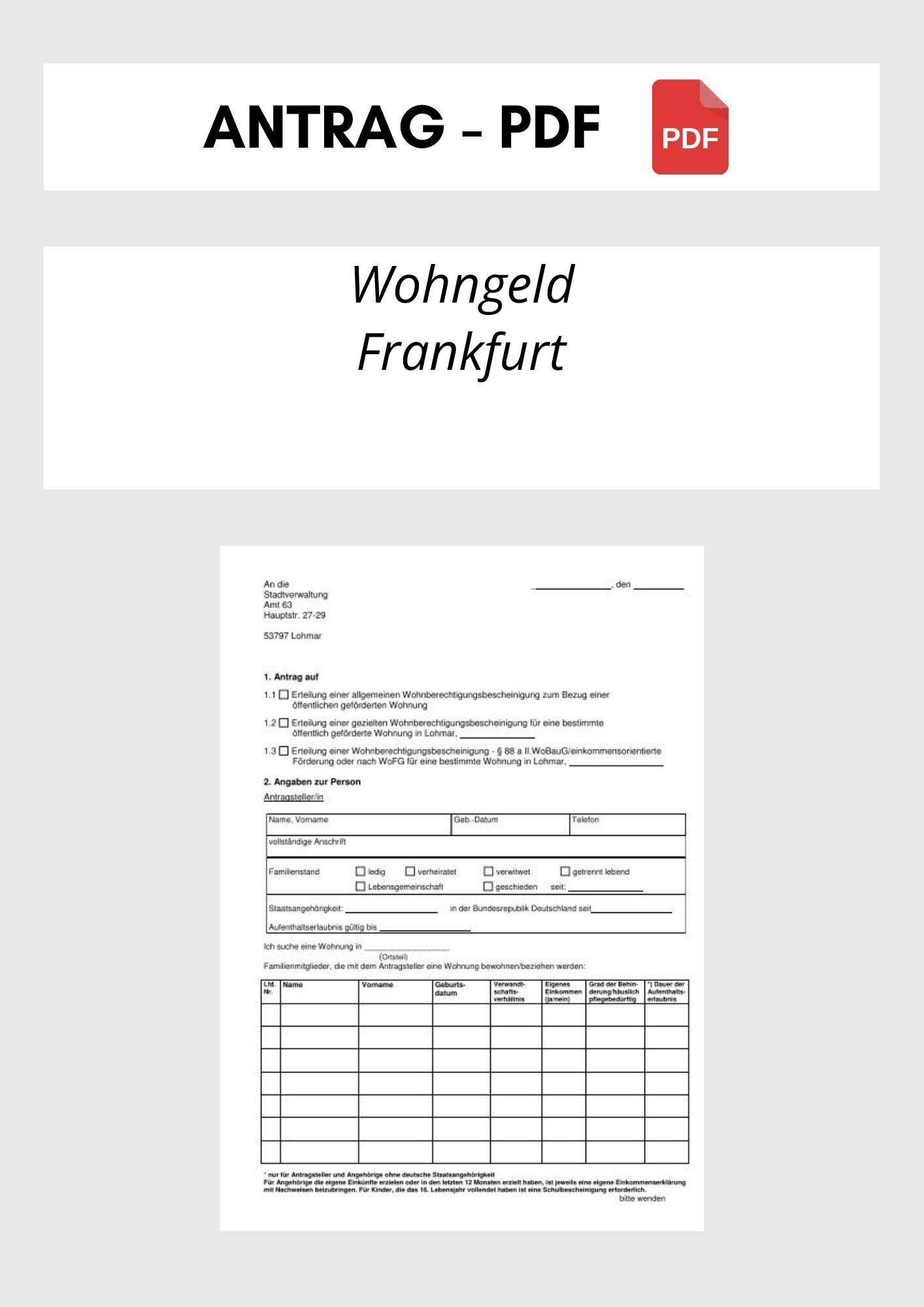 Wo Kann Ich Wohngeld Beantragen Wohngeld Antrag Frankfurt PDF