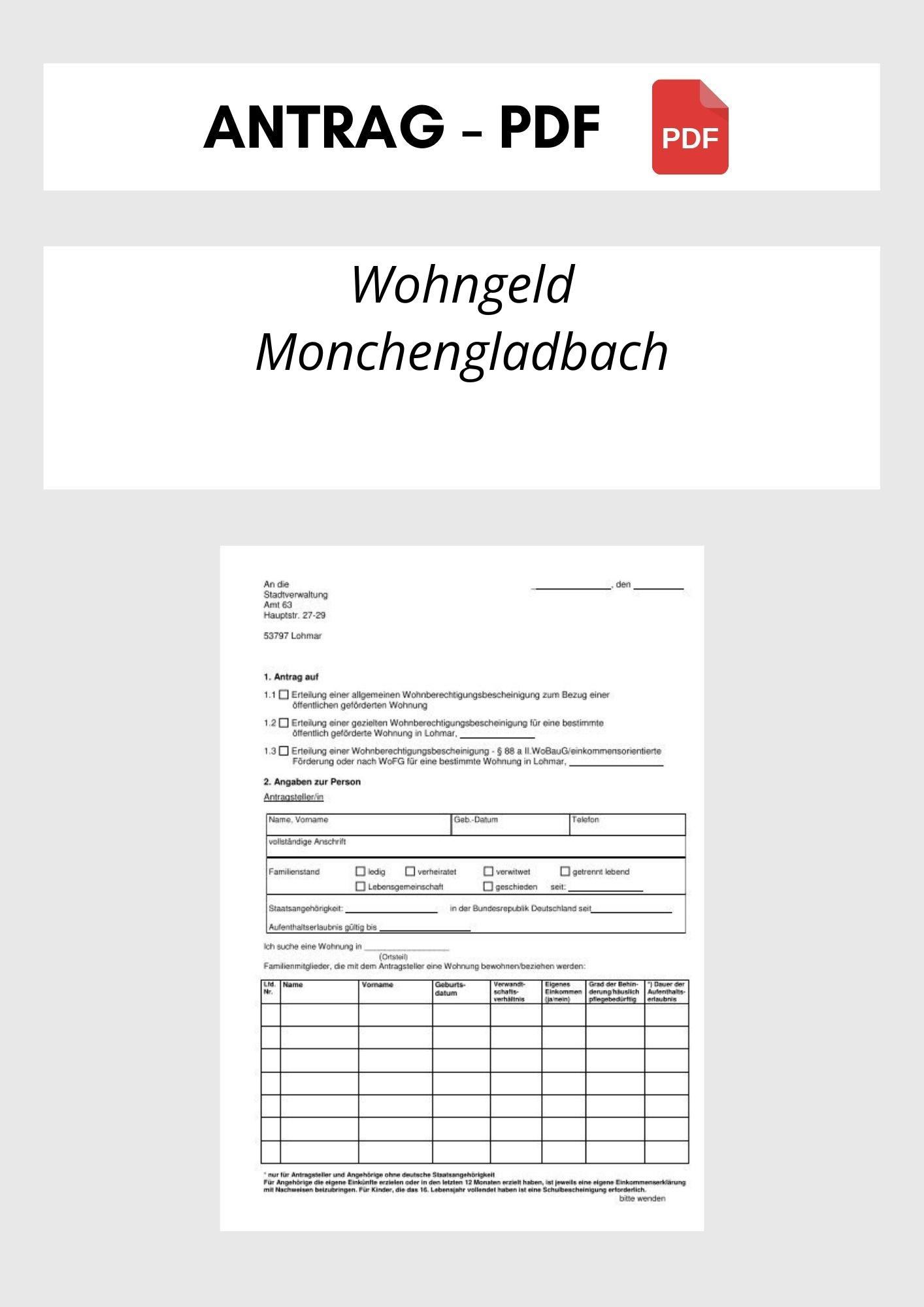 Wohngeldantrag Mönchengladbach